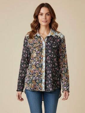 Sundance Blue and Yellow Floral Shirt